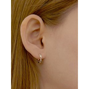 [진주귀걸이 2종 증정] Wave line one touch earring