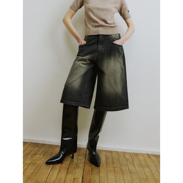 Washed 5-Inch Denim Cotton Pants