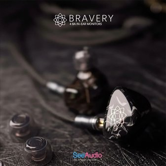  [SEE AUDIO] 씨오디오 브레이버리 See Audio BRAVERY 4BA 이어폰 고성능 커스텀 케이블, 밸런스드 드라이버