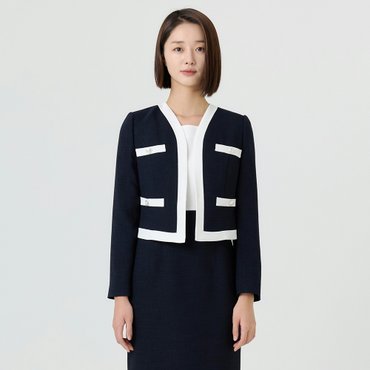 린 피올리 배색 자켓 LCJKOD0400