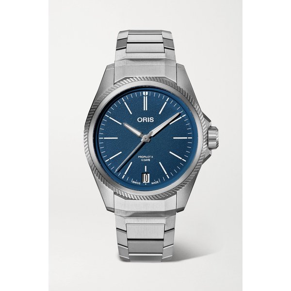 프로파일럿 X 칼리버 400 오토매틱 티타늄 39mm 시계 블루
