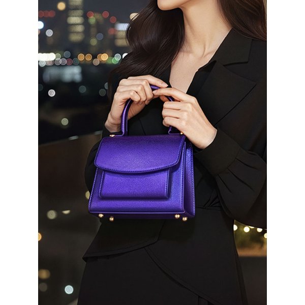 GOOD BAG PURPLE  WOMEN’S LEATHER MINI TOTE BAG