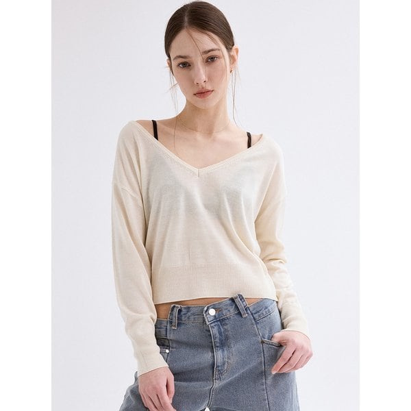 Maison V-neck Knit ivory