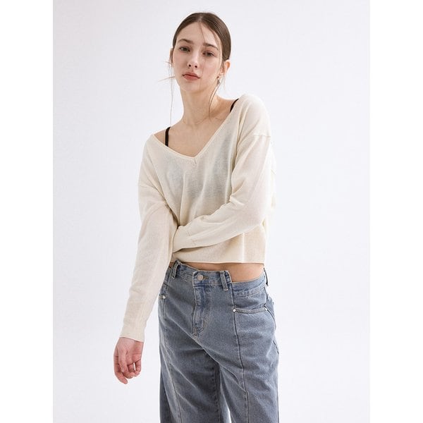 Maison V-neck Knit ivory