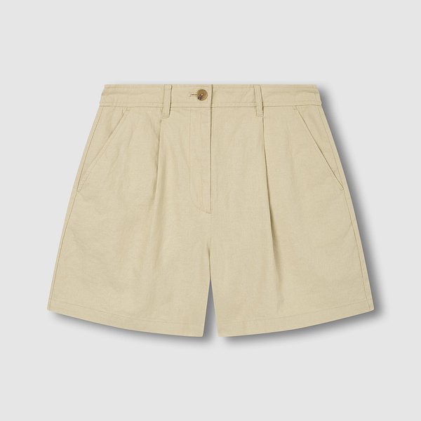 여 리넨 블렌디드 하프 팬츠 J126201069011