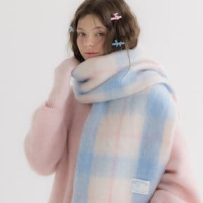 FAIRY COTTON CHECK MUFFLER [GARDEN BLUE] - FAIRY 코튼 체크 머플러 (M003GB)