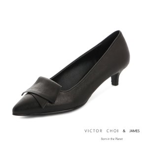 (VICTOR CHOI & james) W15P501 블랙 (4cm) / 밀라노스탁 펌프스