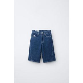 ZARA 자라 키즈 RIPNDIP 10 엠브로이더드 자수 데님 청 버뮤다 쇼츠 반바지 블루 6186704400 618