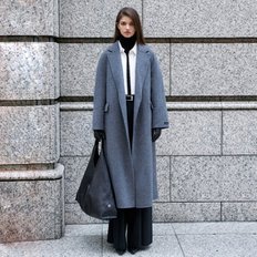 / [HANDMADE] Wool Double Belted Long Coat