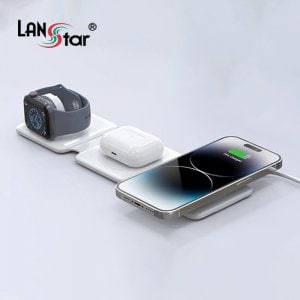  LANstar 3in1 무선 충전패드,아이폰,에어팟,애플워치 LS-A3IN1