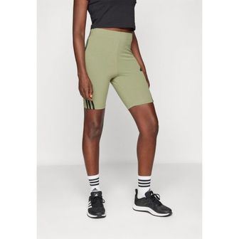 이스퀘어 4783470 Adidas FUTURE ICONS THREE STRIPES BIKER SHORT - Leggings tent green