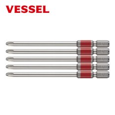 베셀 VESSEL GS5P2100D 단두 고사이비트 십자 2x100mm(+) 5개입 빨간비트 편두 엑스하드강 컬러