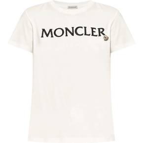 (당일) 24FW 몽클레어 로고 패치 화이트 여성 반팔 티셔츠 J2093 8C0001 189AIJ 033
