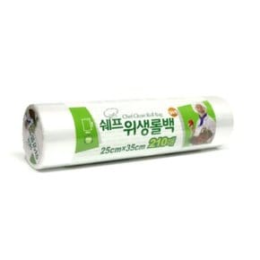 쉐프 롤백 210매 25x35cm 위생 다용도 식품보관 냉동포장 롤형 비닐백