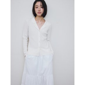 PLEATS KNIT CARDIGAN [IVORY]