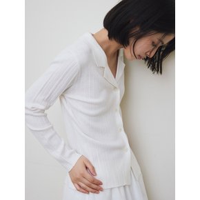 PLEATS KNIT CARDIGAN [IVORY]