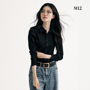 [온플] M12 24FW 여성 리브드 카라셔츠 3종