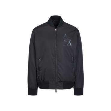 ARMANI EXCHANGE AX 남성 빅 로고 패디드 봄버 자켓_블랙(A413310003)