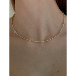 silver beads necklace