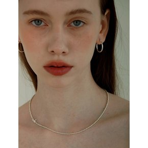 silver beads necklace