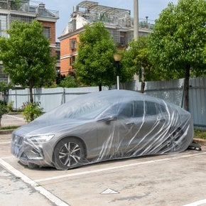 자동차 비닐커버 일회용 차량 비닐 덮개 눈 먼지 꽃가루 페인트 오염방지 보호 차단