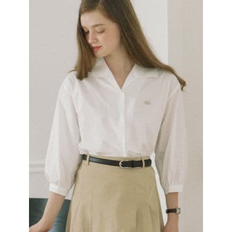 아워호프 Collar Cotton Shirt - White