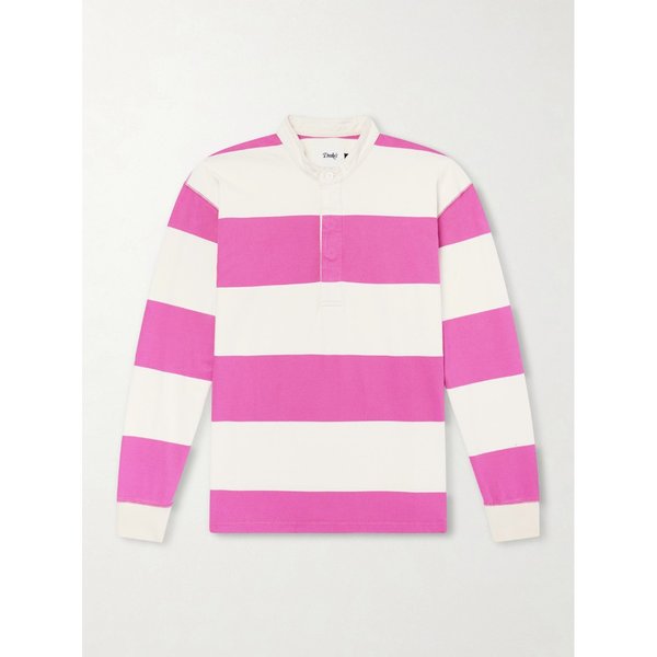 드레익스 그랜드드 칼라 스트라이프 코튼 저지 하프 플라켓 셔츠 46376663163066457