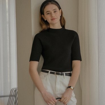 틸아이다이 Rip cash blended v-neck knit_Black