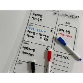 냉장고스케줄러 주간 메모보드 달력 식단표 시트 붙이는 화이트보드 투명 접착형 일반형 위클리