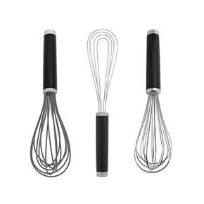 미국 키친에이드 조리도구 KitchenAid Utility Flat and Silicone Whisk Set Of 3 블랙 1450875