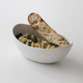 다온아토 조각배 깊은 타원볼 19cm 파스타 샐러드 일본 접시