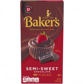 Bakers  SemiSweet  초콜릿  프리미엄  베이킹  바  56개  카카오  113g  상자  포함