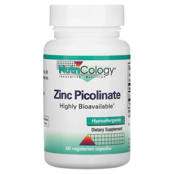 [해외직구]뉴트리골로지 징크 아연 피콜리네이트 25mg 60베지캡슐 Nutricology Zinc Picolinate 60 Vegetarian Capsules