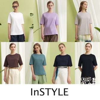 인스타일 [런칭 59,900원] 인스타일 여성 오가닉100 면 반팔티 7종 25SS