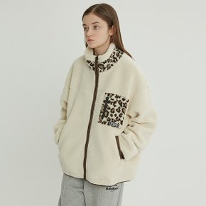 (JP-21705) LEOPARD FLEECE JUMPER IVORY