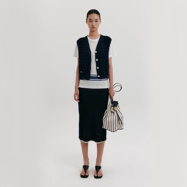 EENK Straight Knit Skirt - Navy