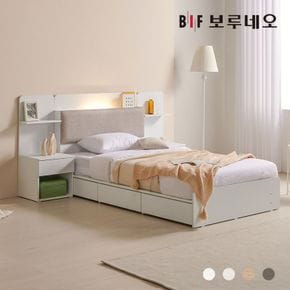 착불  리오Po LED 3서랍 수납 침대 본넬양면 협탁2 세트 SS[34069874]