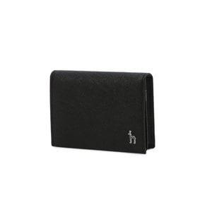 [COLOR POINT] 블랙 라인배색 소가죽 명함지갑 HJHO5F603BK