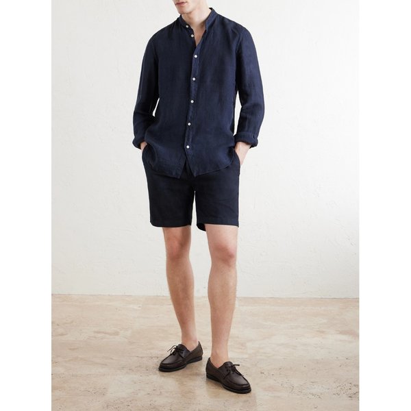 스트레이트 레그 코튼 리넨 블렌드 쇼츠 46376663163084337