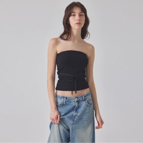 [TOPGIRL] WAIST STRAP PUNCHED TUBE TOP_T416TP124(BK)