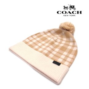 COACH Plain Pom Pom Hat 코치 폼폼햇 방울 니트 모자 비니 옥스블러드 카라멜 F20156