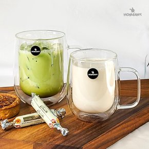 돌체 이중 내열 유리컵 300ml 1+1