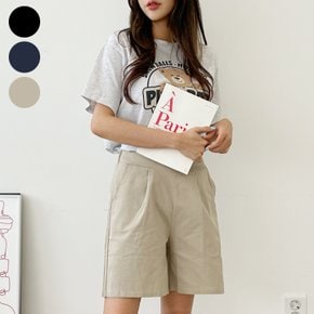 제이지컴퍼니 여성  시원한 편안함! 밴드 핀턱 린넨 5부 반바지 팬츠 / 데일리 바지