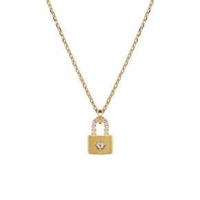 Lock Pendant Cubic Necklace (14k)