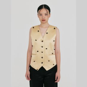 ZROE Flower Buttoned Vest - Yellow