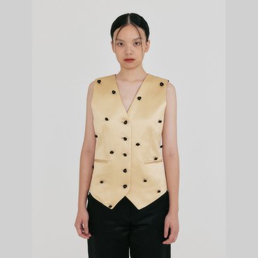 EENK ZROE Flower Buttoned Vest - Yellow