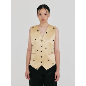 ZROE Flower Buttoned Vest - Yellow