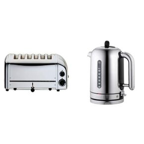 영국 듀얼릿 전기포트 Dualit 6 Slice Toaster 60144 Polished Classic Kettle 스테인리스 스틸