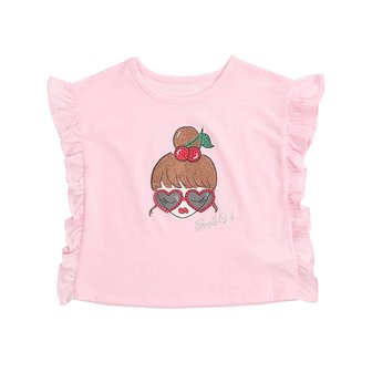프랜치캣 [여주점] 연핑크 소녀 티셔츠 (Q13DAT050)