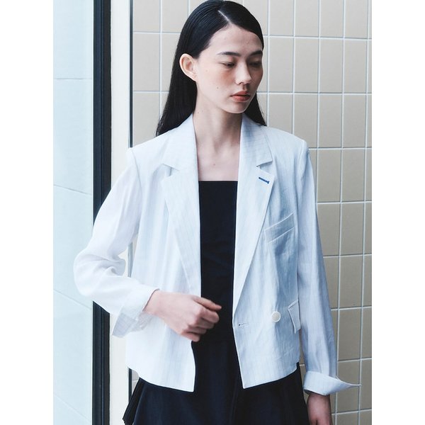 Button Detail Short Jacket  White (KE4311M031)